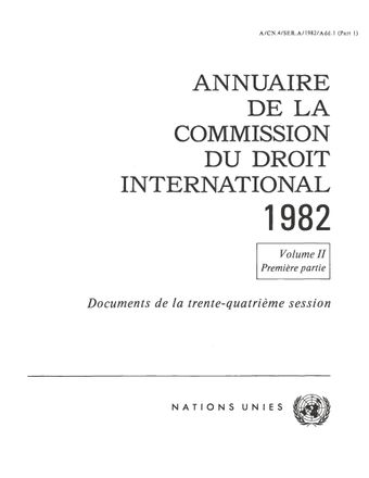 image of Annuaire de la Commission du Droit International 1982, Vol. II, Partie 1