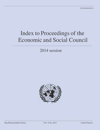 image of Index to Proceedings of the Economic and Social Council 2014