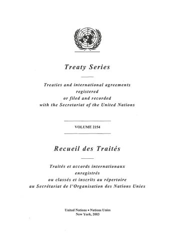 image of Treaty Series 2154
