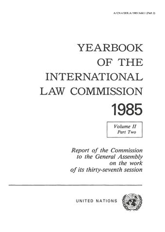 image of Yearbook of the International Law Commission 1985, Vol. II, Part 2