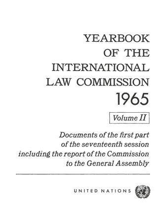 image of Yearbook of the International Law Commission 1965, Vol. II