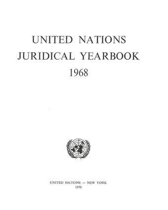 image of United Nations Juridical Yearbook 1968