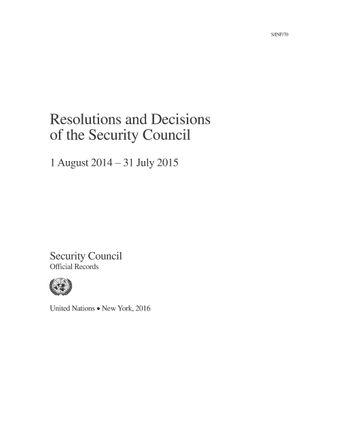image of Checklist of statements made by the president of the Security Council from 1 August 2014 to 31 July 2015