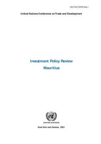 image of Investment Policy Review - Mauritius