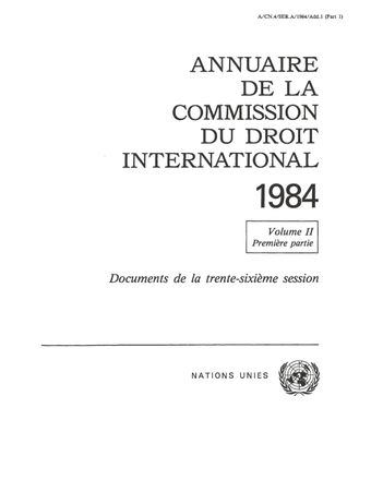 image of Annuaire de la Commission du Droit International 1984, Vol. II, Partie 1