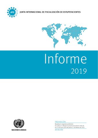 image of Informe de la Junta Internacional de Fiscalización de Estupefacientes correspondiente a 2019