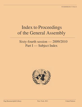 image of Index to Proceedings of the General Assembly 2009/2010