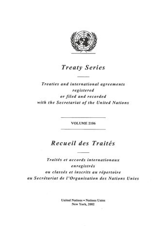 image of No. 36615. Organisation des Nations Unies (Haut Commissariat des Nations Unies pour les réfugiés) et Tchad