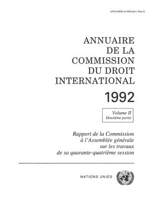 image of Annuaire de la Commission du Droit International 1992, Vol. II, Partie 2