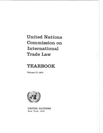 image of United Nations Commission on International Trade Law (UNCITRAL) Yearbook 1975