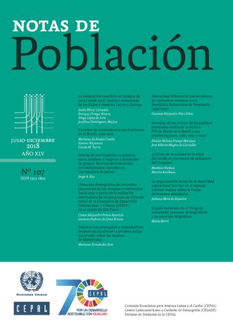 Notas de Población Año XLV No. 107 Julio-Diciembre de 2018
