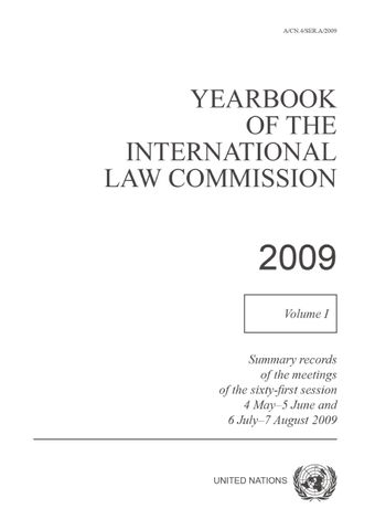 image of Yearbook of the International Law Commission 2009, Vol. I