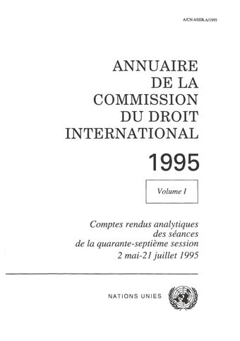 image of Annuaire de la Commission du Droit International 1995, Vol. I