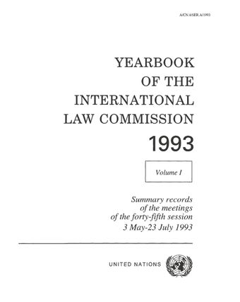 image of Yearbook of the International Law Commission 1993, Vol. I