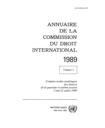image of Annuaire de la Commission du Droit International 1989, Vol. I