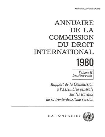 image of Annuaire de la Commission du Droit International 1980, Vol. II, Partie 2