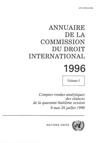 image of Annuaire de la Commission du Droit International 1996, Vol. I