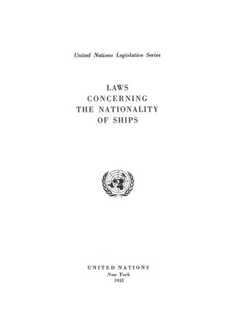 image of Laws Concerning the Nationality of Ships