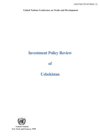 image of Investment Policy Review - Uzbekistan