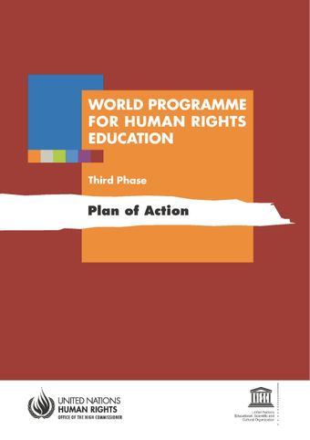 image of Human Rights Council Resolution 27/12 of 25 September 2014, adopting the plan of action for the third phase of the world programme for human rights education
