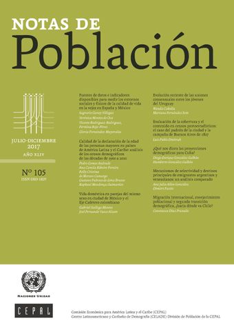 Notas de Población Año XLIV No. 105 Julio-Diciembre de 2017