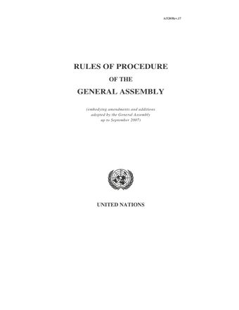 image of Guidelines on the rationalization of the agenda of the general assembly