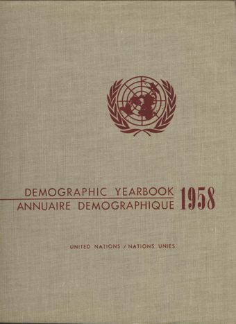 image of Index cumulatif des matières Objet et portée chronologique des statistiques publiées dans I'Annuaire démographique 1948-1958