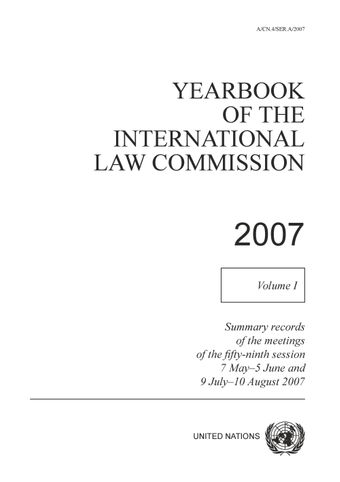 image of Yearbook of the International Law Commission 2007, Vol. I
