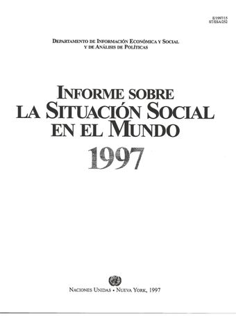 image of Informe sobre la Situación Social en el Mundo 1997