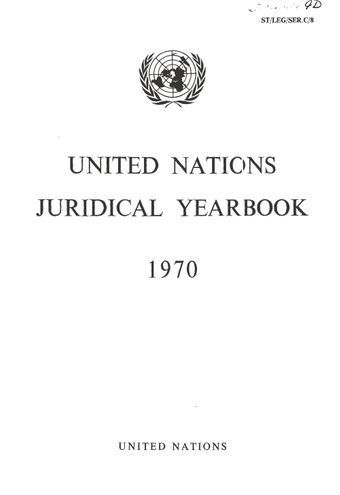 image of United Nations Juridical Yearbook 1970