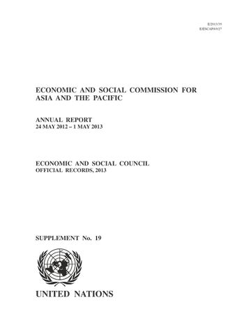 image of Introduction and matters calling for action by the Economic and Social Council or brought to its attention