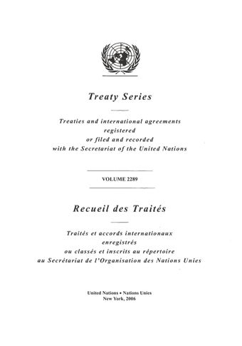 image of Recueil des Traités 2289