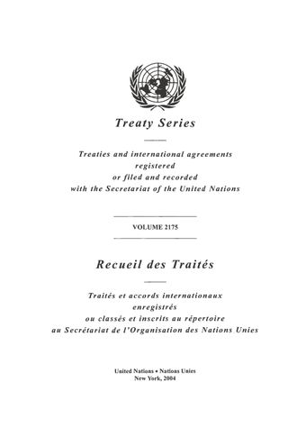 image of Recueil des Traités 2175