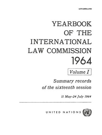 image of Yearbook of the International Law Commission 1964, Vol. I