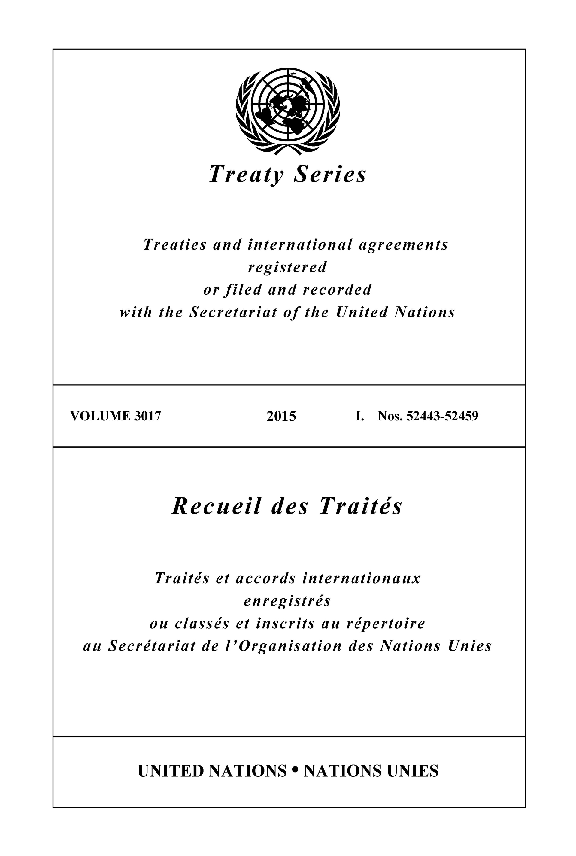 image of Recueil des Traités 3017