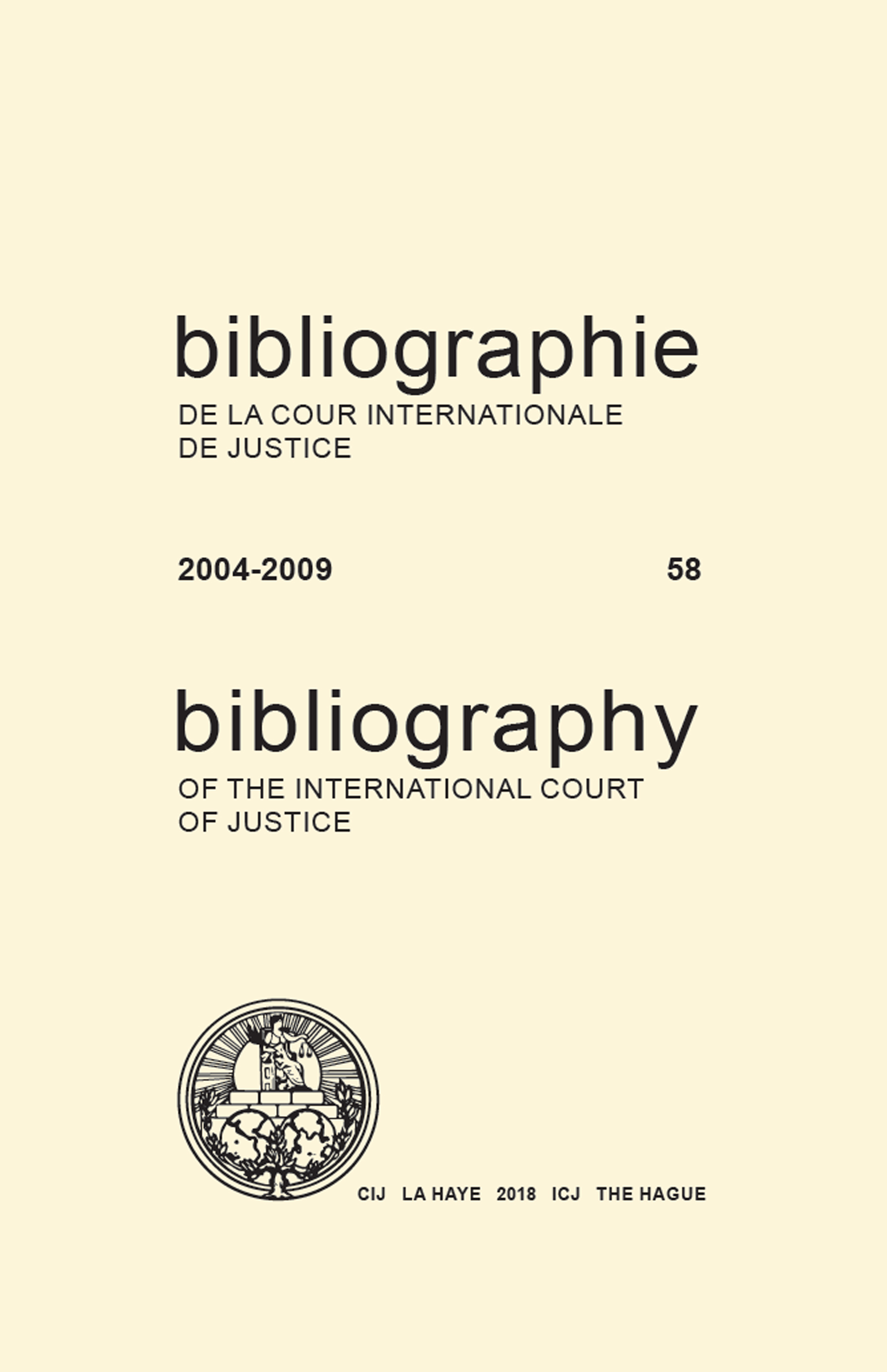 image of Bibliography of the International Court of Justice 2004-2009