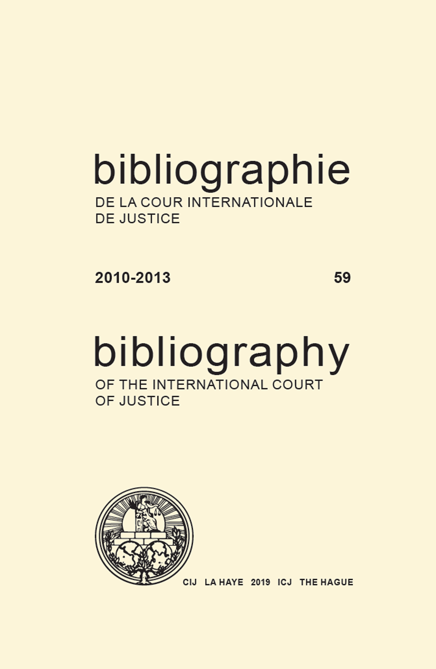 image of Bibliography of the International Court of Justice 2010-2013