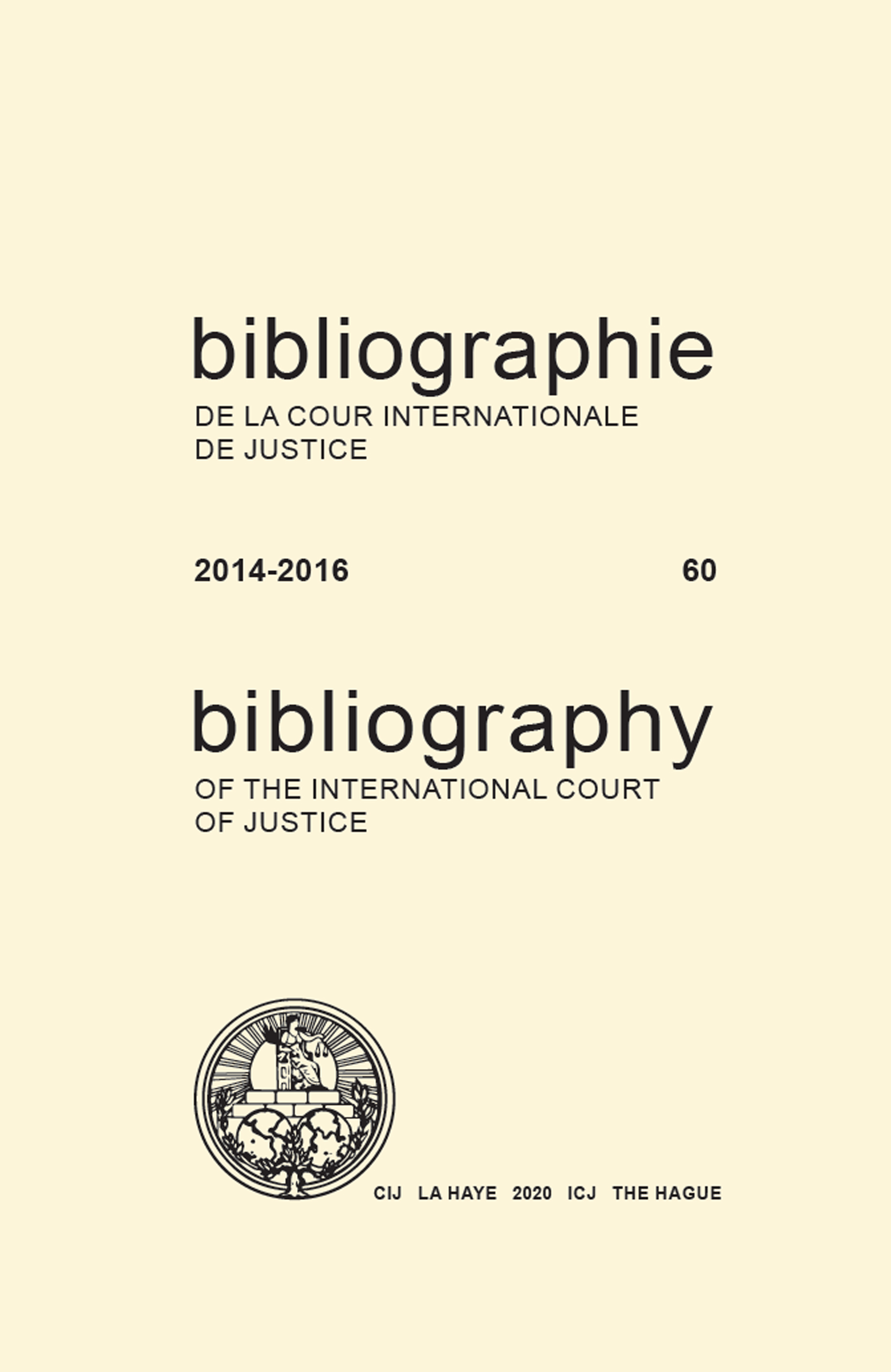 image of Bibliographie de la Cour Internationale de Justice 2014-2016
