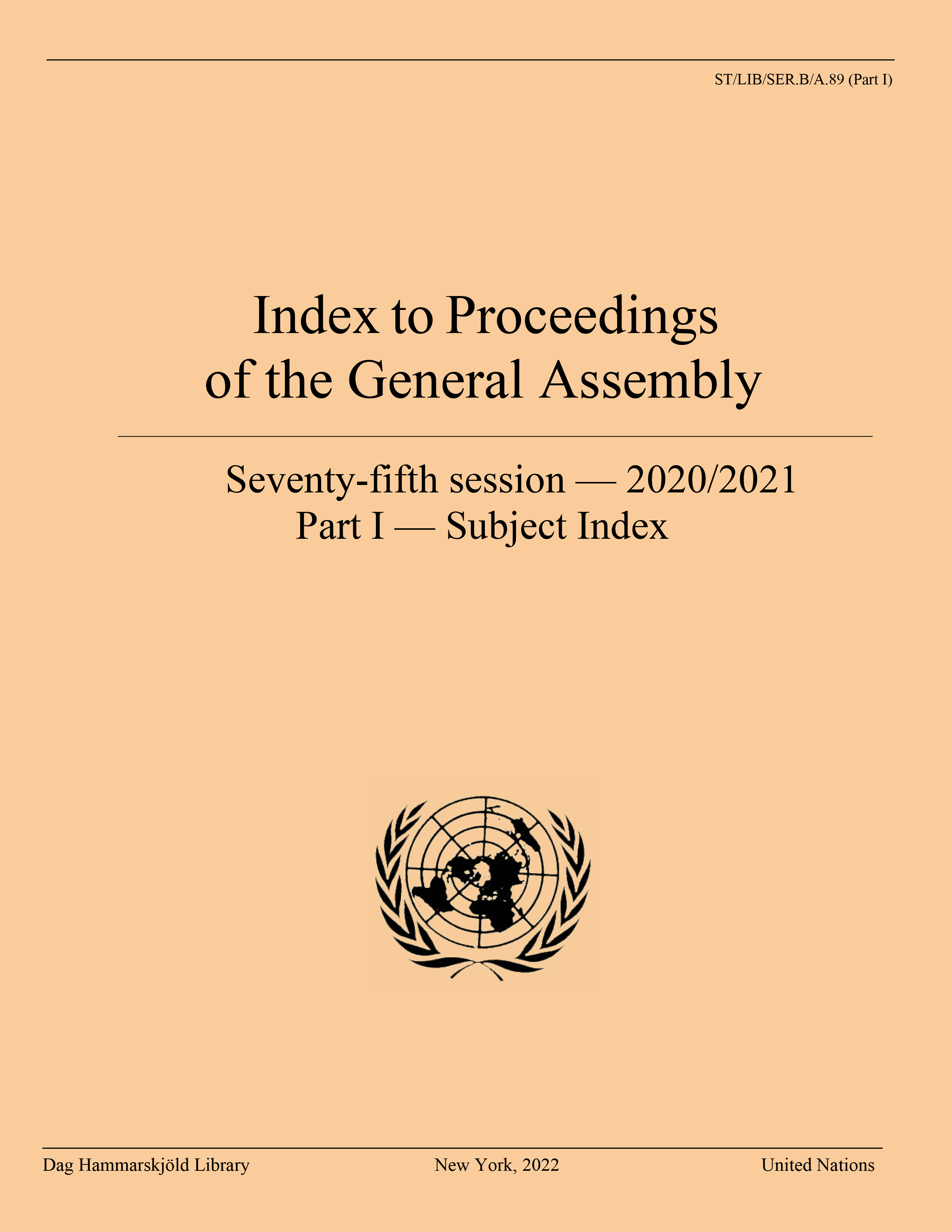 image of Index to Proceedings of the General Assembly 2020/2021