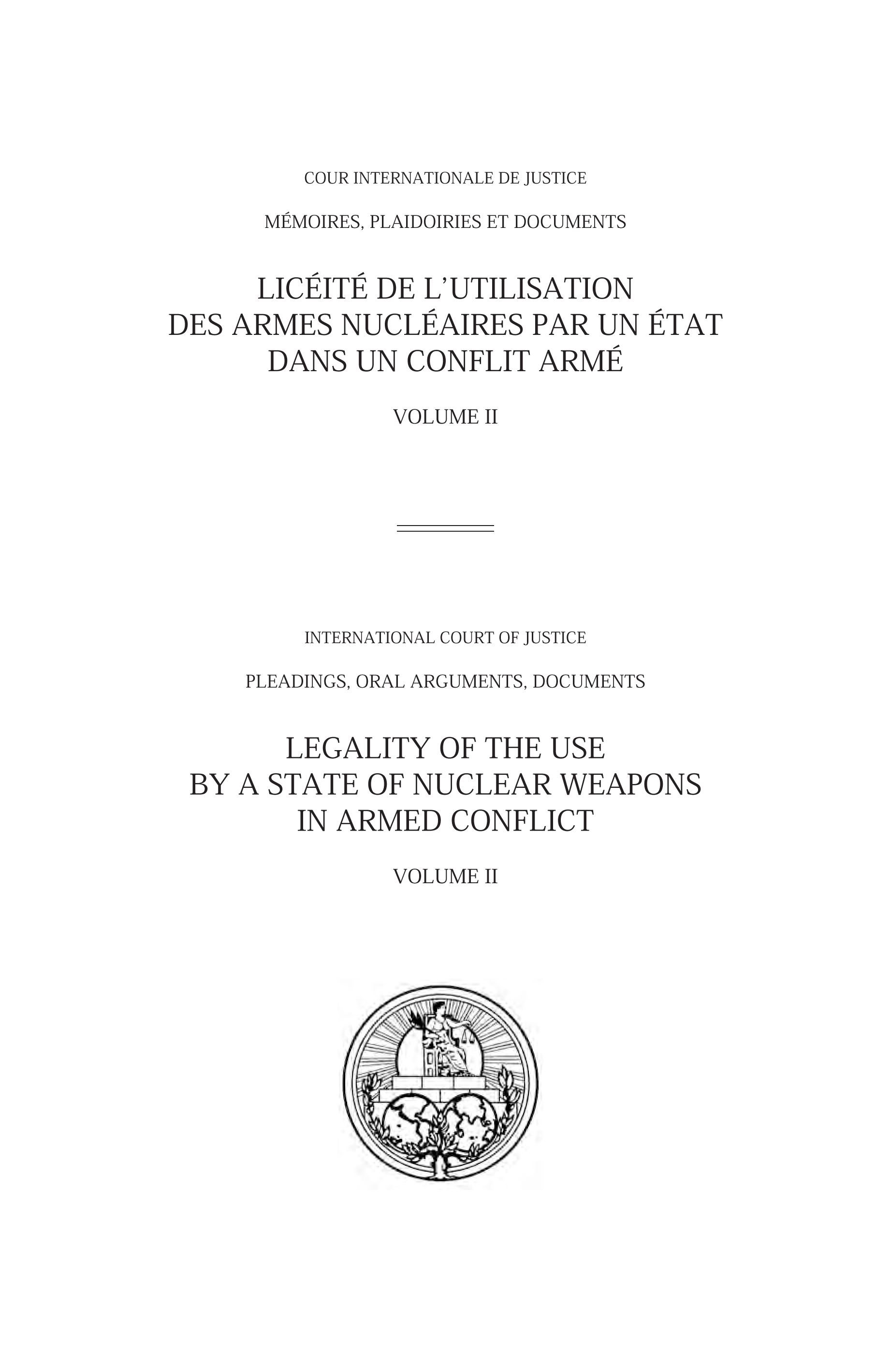 image of Legality of the Use by a State of Nuclear Weapons in Armed Conflict: Volume II