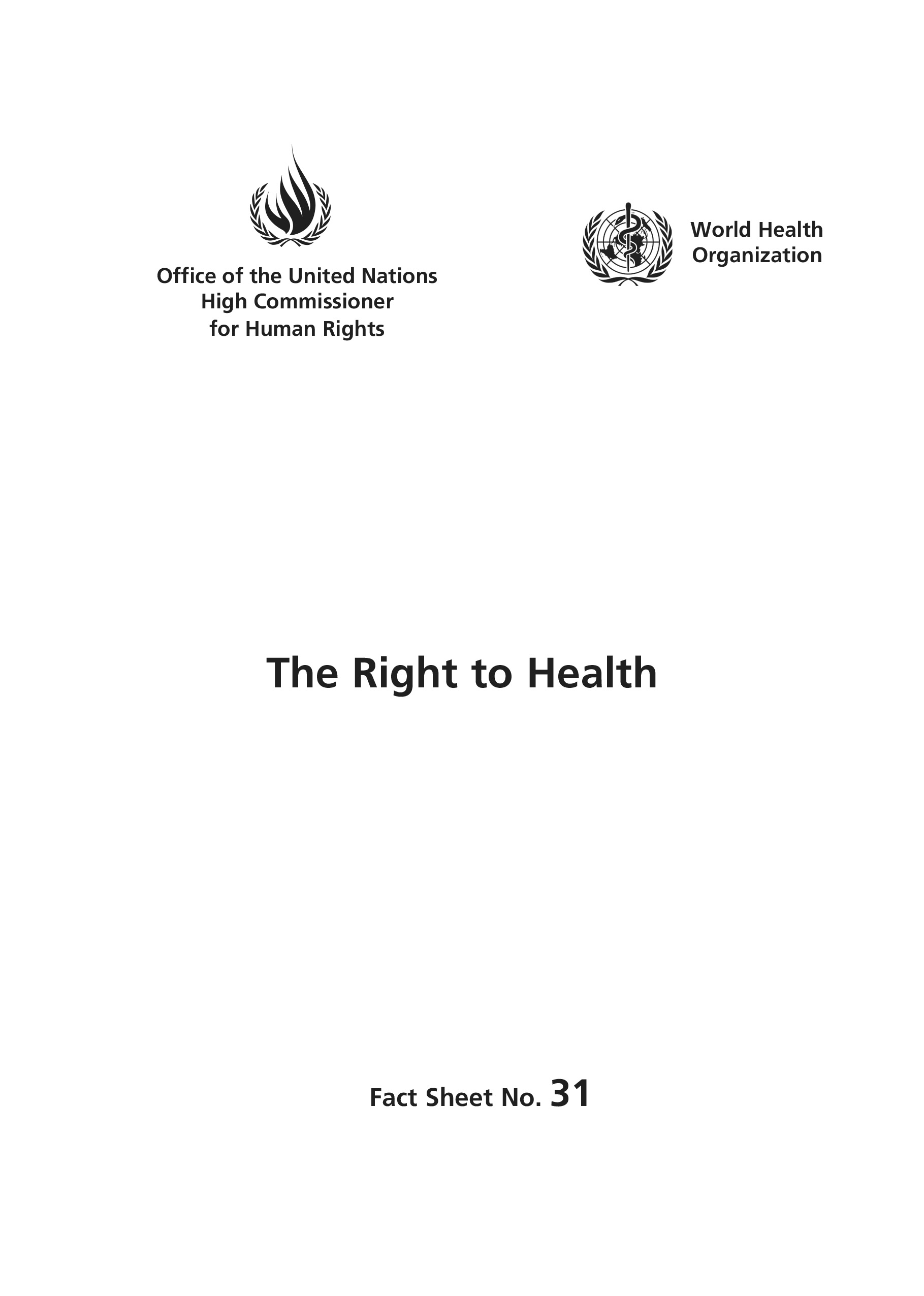 image of Human Rights Fact Sheet No. 31