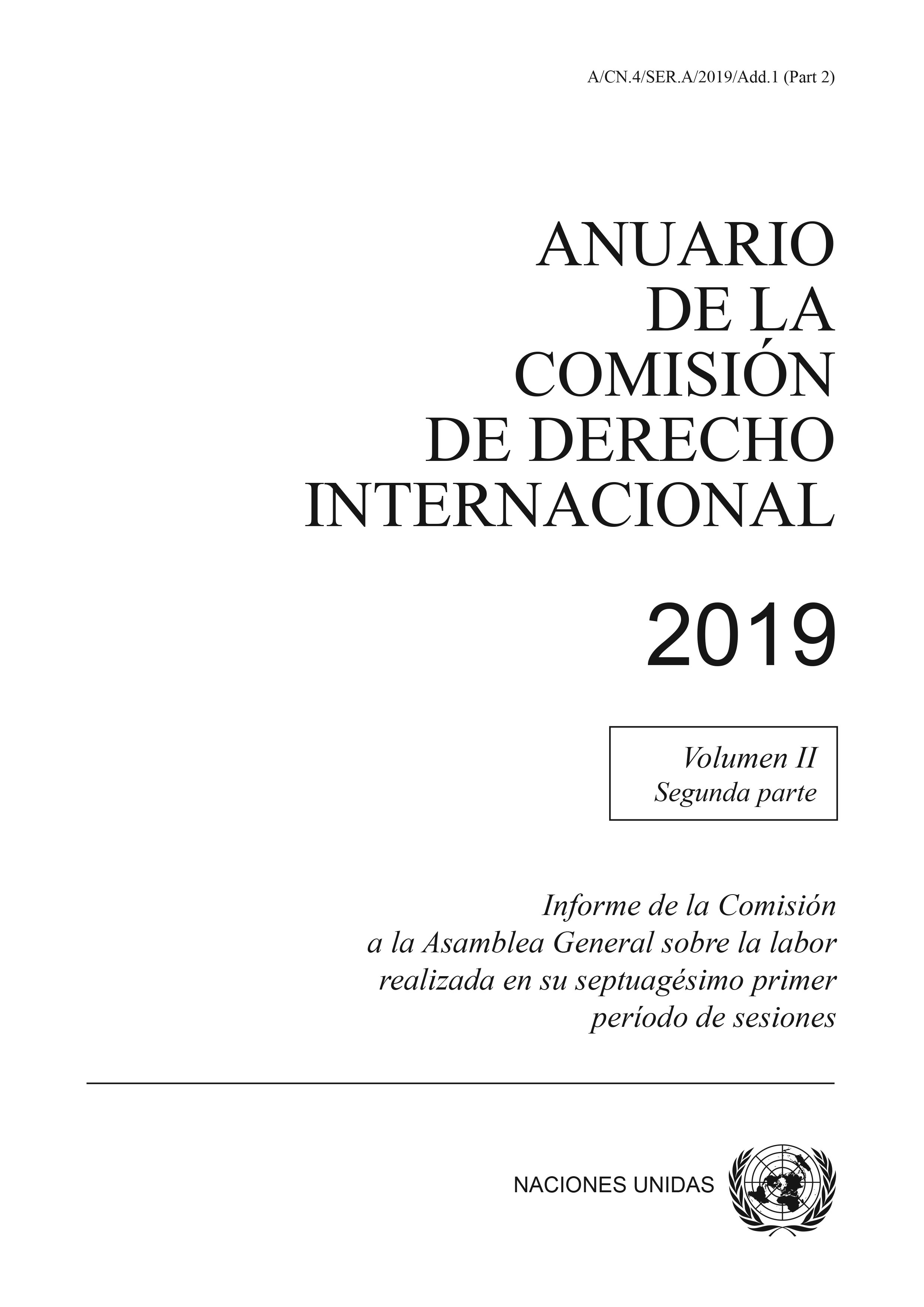image of Anuario de la Comisión de Derecho Internacional 2019, Vol. II, Parte 2