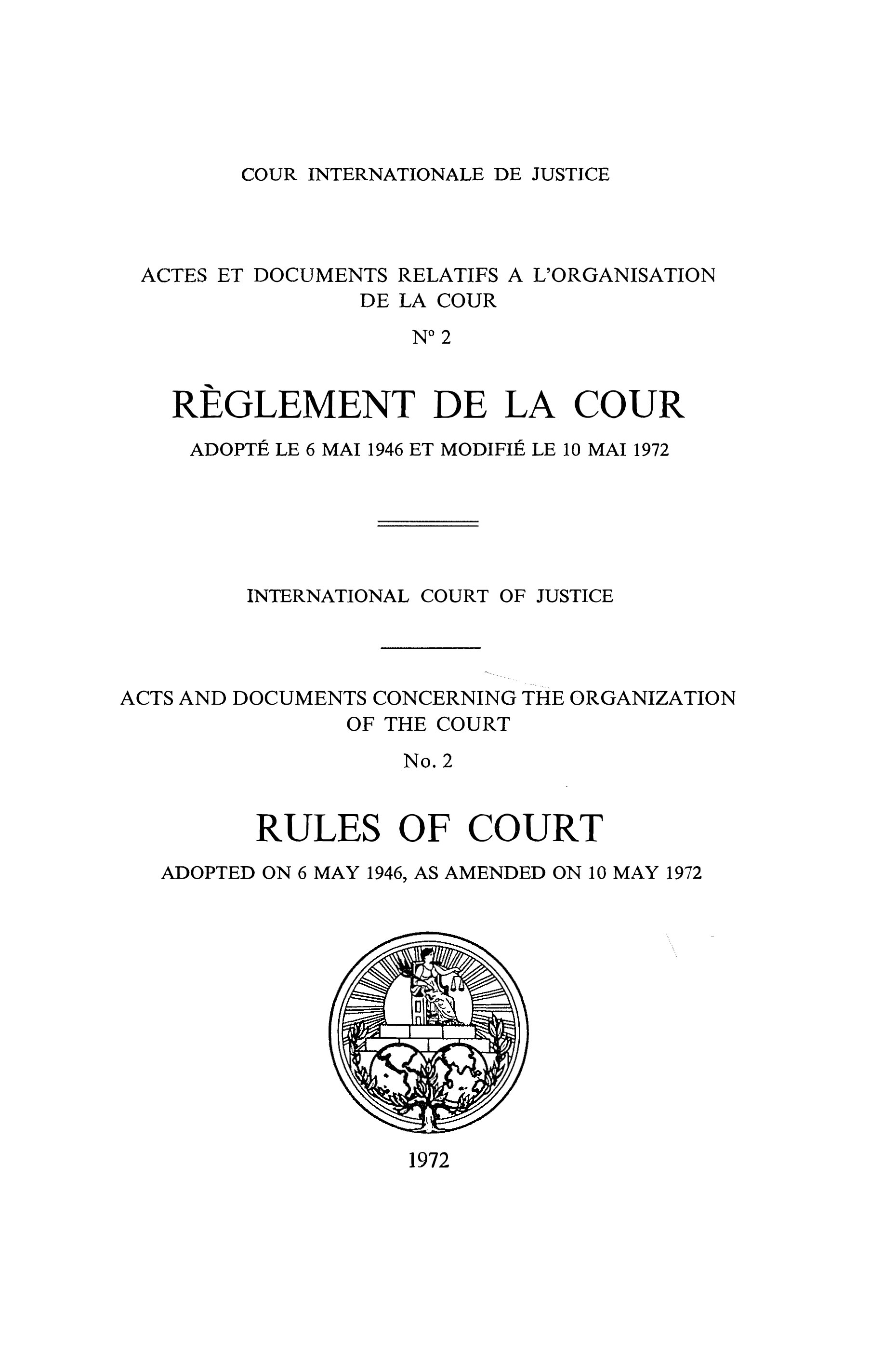 image of Actes et documents relatifs à l'organisation de la Cour no. 2