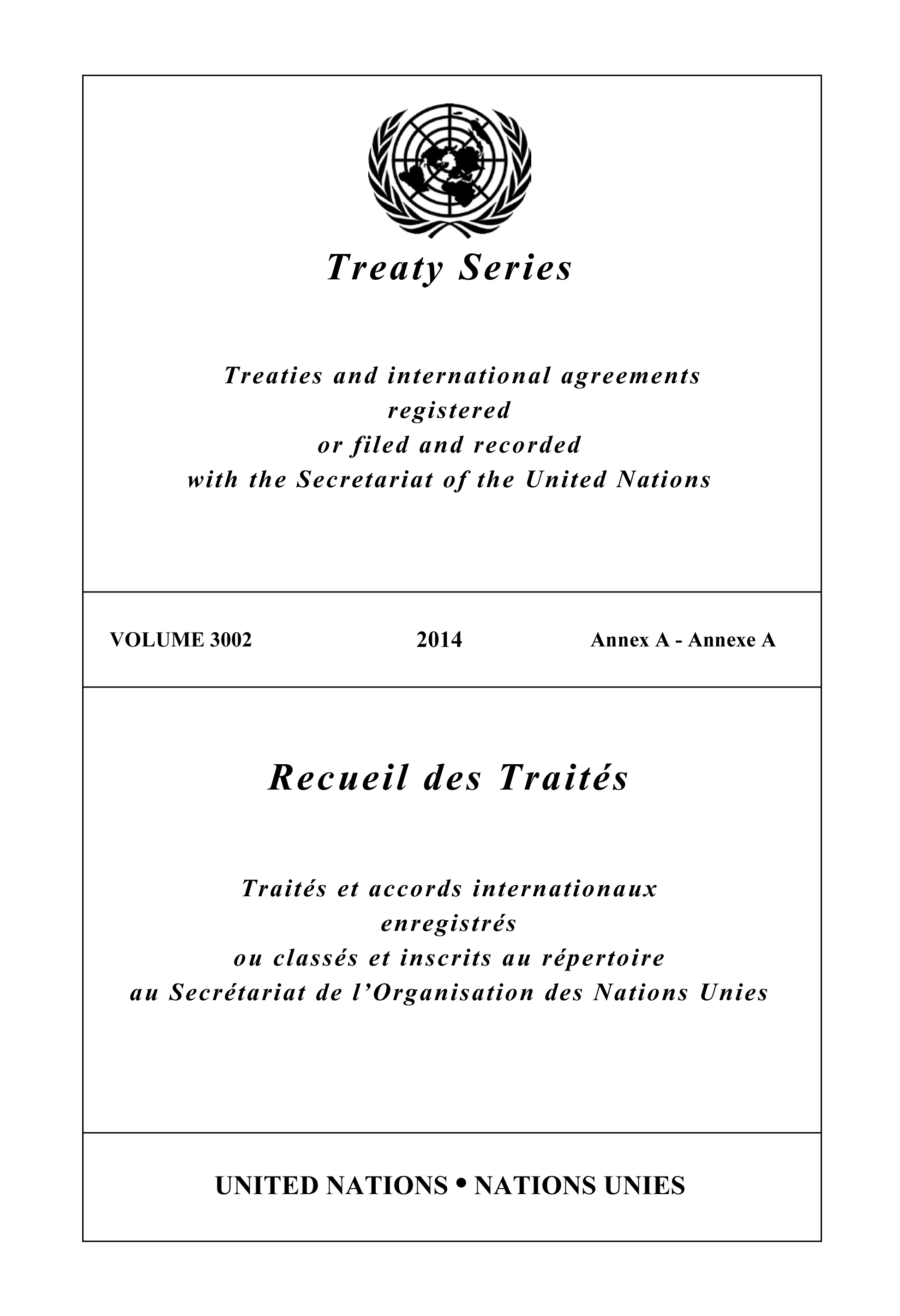 image of Recueil des Traités 3002