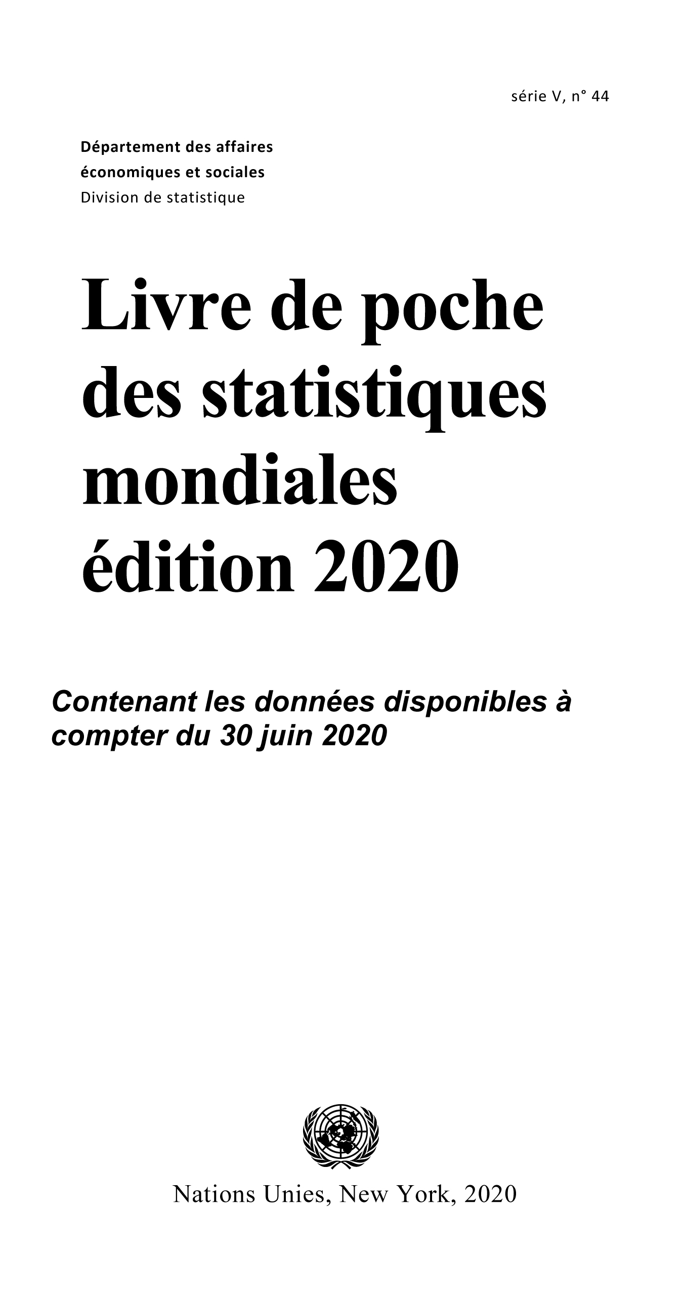 image of Livre de poche des statistiques mondiales 2020