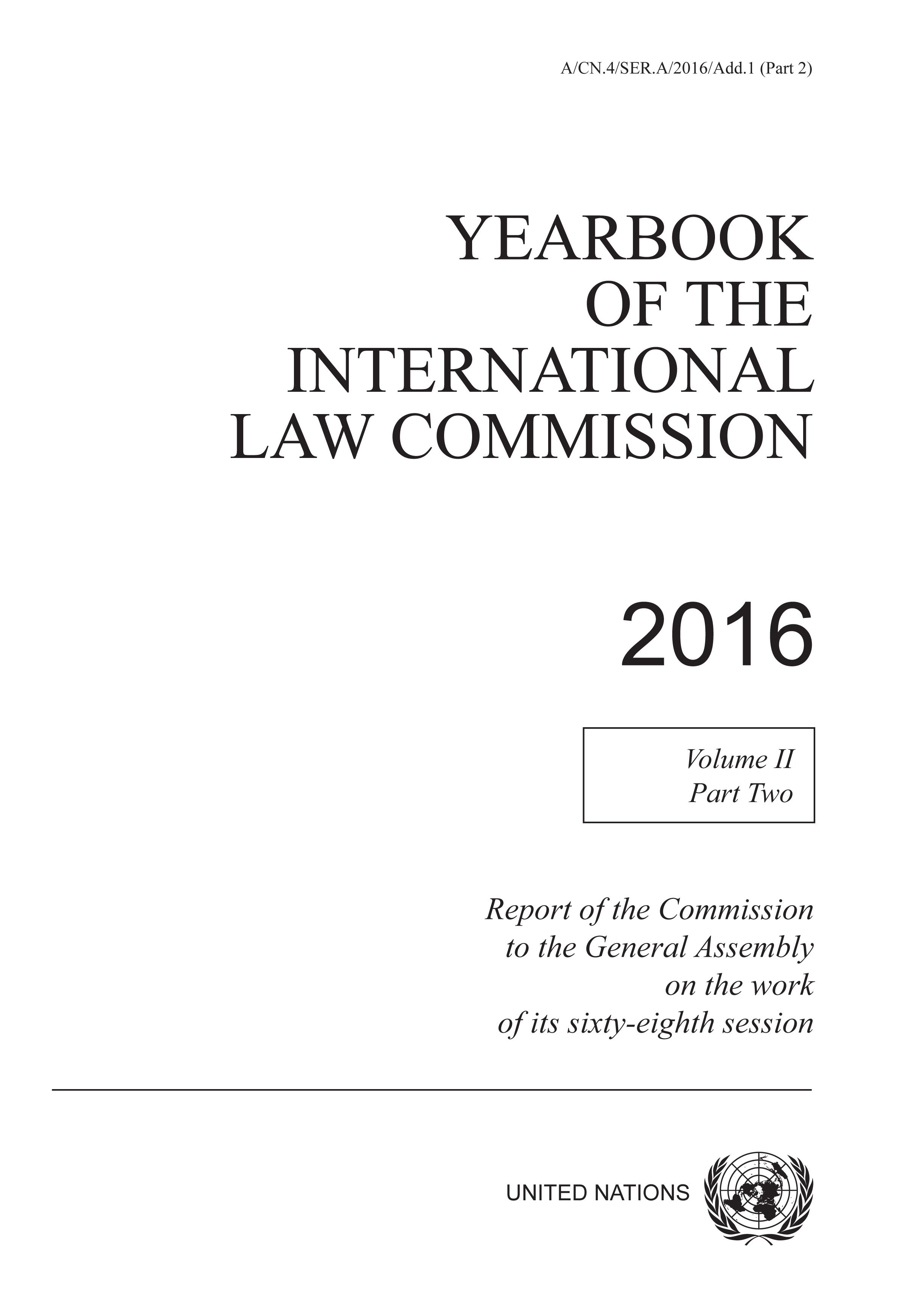 image of Yearbook of the International Law Commission 2016, Vol. II, Part 2