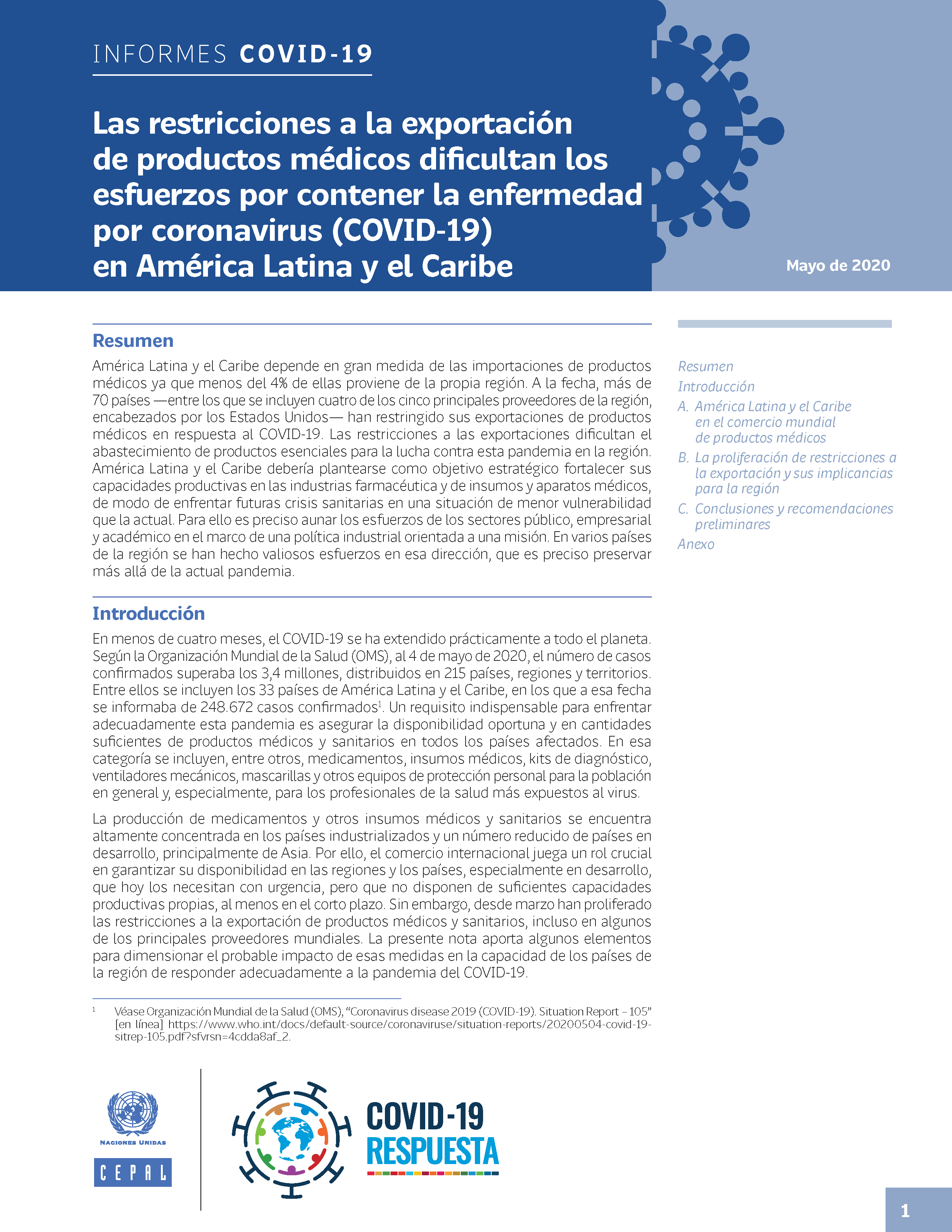 image of Las restricciones a la exportación de productos médicos dificultan los esfuerzos por contener la enfermedad por coronavirus (COVID-19) en América Latina y el Caribe