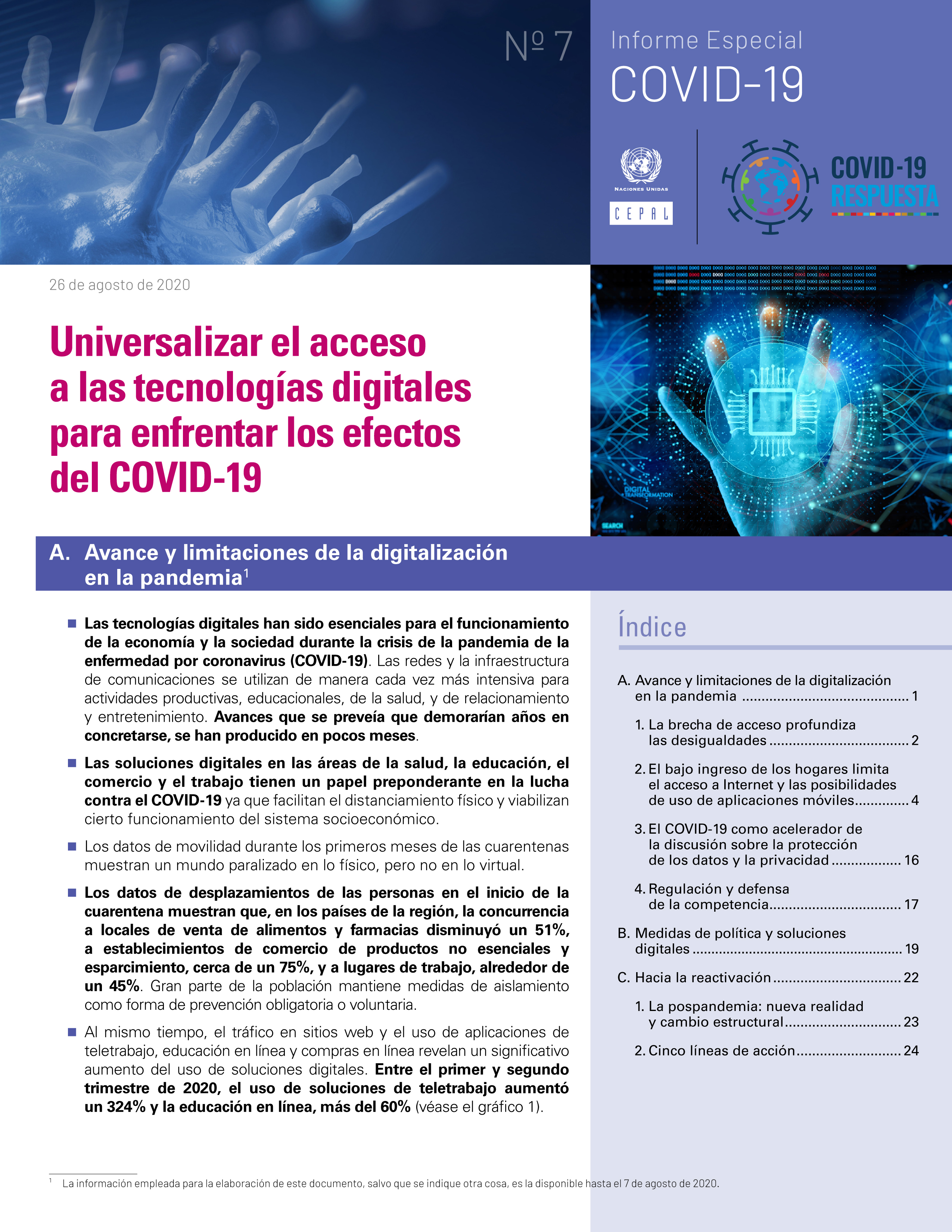 image of Universalizar el acceso a las tecnologías digitales para enfrentar los efectos del COVID-19