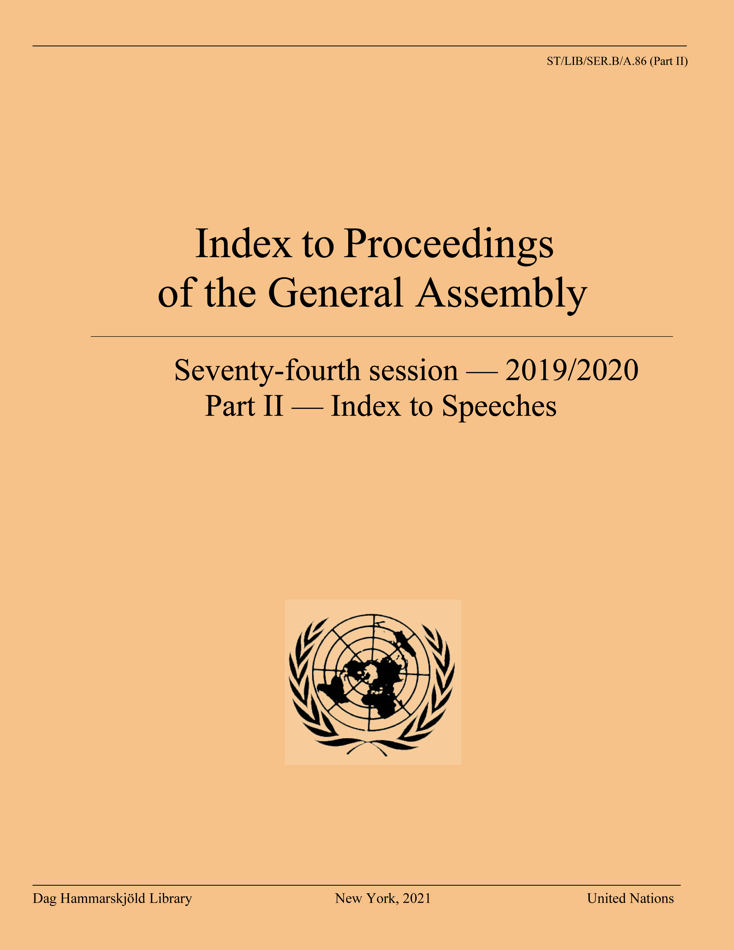 image of Index to Proceedings of the General Assembly 2019/2020