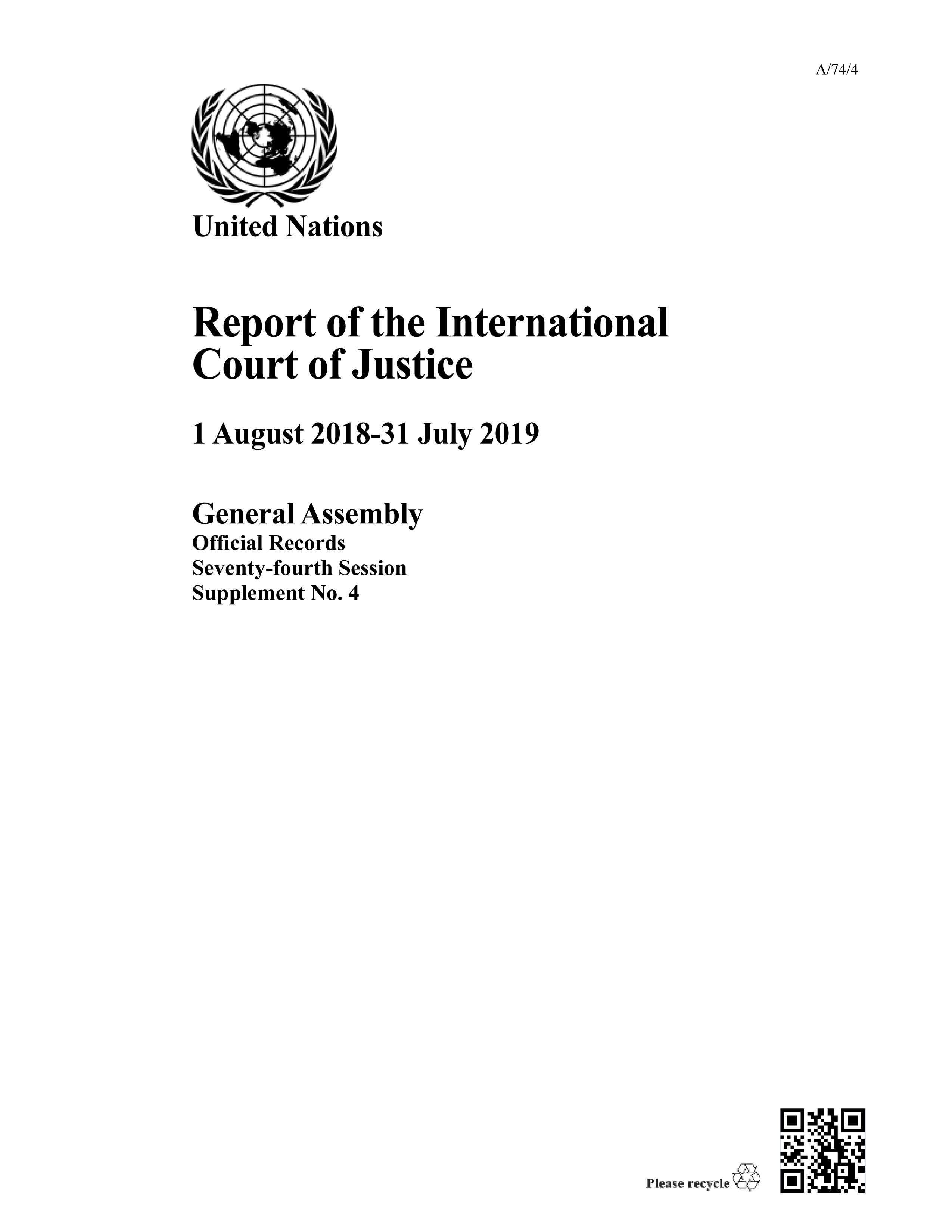 image of International Court of Justice: Organizational structure and post distribution of the Registry as at 31 July 2019